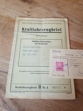 Kraftfahrzeugbrief simson awo gebraucht kaufen  Bogel, Mieheln, Weyer