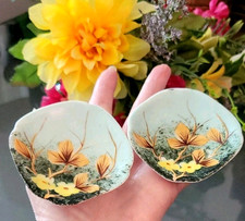 Antigo fino alemão Prússia ES Depon floral pintado à mão pires prato selo assinado comprar usado  Enviando para Brazil