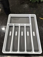 Organizador de talheres com ícones de talheres, bandeja de talheres para gaveta de cozinha, pl... comprar usado  Enviando para Brazil