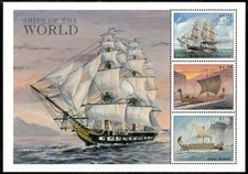 Usado, Antígua 1998 - Navios barcos - Folha de 3 selos - Scott #2166 - MNH comprar usado  Enviando para Brazil
