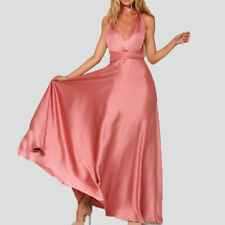 Cetim feminino sexy com decote profundo em V sem costas Maxi Vestido sem mangas para festa noite vestido comprar usado  Enviando para Brazil