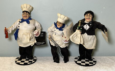 LOTE 3 Esculturas Guy Buffet Garçom Parisiense Provence Chef Pastelaria Cozinheiro Batedor 2001 comprar usado  Enviando para Brazil