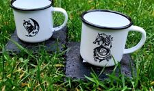 Xícaras de café espresso esmaltadas feitas à mão - Conjunto de xícaras de café e bebidas quentes de metal para acampamento ao ar livre comprar usado  Enviando para Brazil