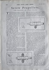 1906 ARTIGO DE IMPRESSÃO MILITAR HÉLICES DE PARAFUSO MARINHA CONSTRUÇÃO E FUNCIONAMENTO comprar usado  Enviando para Brazil