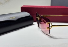 Lente Cartier Big C sem moldura vinho tinto corte diamante CT0092S comprar usado  Enviando para Brazil