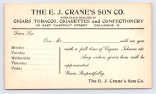 c1905 E.J. Charutos Crane’s Son Co. cartão postal Columbus OH confeitaria tabaco comprar usado  Enviando para Brazil