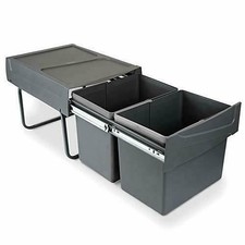 Dwukomorowy kosz na śmieci - wysuwany Emuca 30 L, 2 x 15L na sprzedaż  PL
