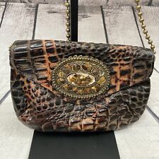 Bolsa de ombro de couro rock com estampa de jacaré Hornback vintage feita nos EUA, usado comprar usado  Enviando para Brazil