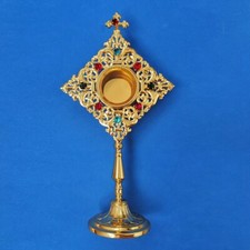 Suporte de relíquia de latão para suprimentos da Igreja Católica (com pedras), usado comprar usado  Enviando para Brazil