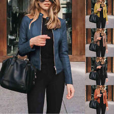 Usado, Casaco jaqueta motociclista couro casual feminino blazer falso feminino com zíper comprar usado  Enviando para Brazil