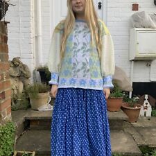 Máquina de tricô doméstica vintage feita à mão aprox M floral jumper mistura de lã comprar usado  Enviando para Brazil
