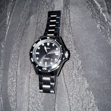 Relógio masculino Fossil submarino de aço inoxidável com mostrador preto e moldura. comprar usado  Enviando para Brazil