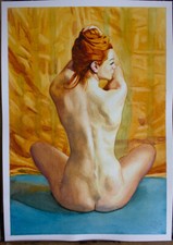 Original female watercolour for sale  EDINBURGH