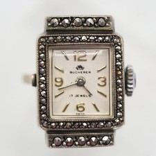 Usado, Relógio Bucherer 800 prata marcasita elegante feminino anel tamanho 7 comprar usado  Enviando para Brazil