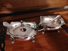 antiga adega de sal de prata esterlina 925 pares Inglaterra Lang Maker markBirmingham  comprar usado  Enviando para Brazil