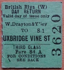 Railway ticket west for sale  MARKET DRAYTON