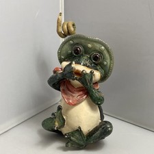 Usado, Estátua de sapo de resina vintage com chapéu de sapo decoração ao ar livre jardim prateleira sitter 5,5” comprar usado  Enviando para Brazil