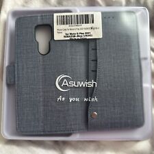 Usado, Capa telefone carteira azul denim suporte flip nova na caixa para Moto G Play (2021) comprar usado  Enviando para Brazil