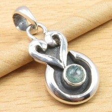 Pingente APATITE 3,3 cm 925 prata esterlina maciça feito à mão joalheria loja exclusiva comprar usado  Enviando para Brazil
