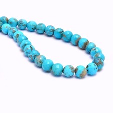 Usado, Grânulos facetados bola redonda azul turquesa natural 7mm-8.5mm 16" fio | furo de 1mm comprar usado  Enviando para Brazil