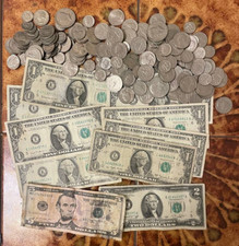Monedas americanas (dimes, cuartos, medio dólar) y billetes) Total 47 dólares EE. UU. segunda mano  Embacar hacia Mexico