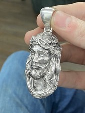 Pingente Berloque Jesus Grande 2,75" Coroa de Espinhos .925 Prata 74 gramas Pesado comprar usado  Enviando para Brazil