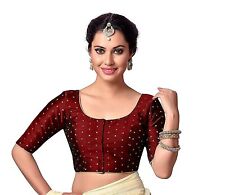 Sari Marrom Pedra Cz Blusa, Blusa Indiano, Blusa Étnica Saree, Saree Blusa comprar usado  Enviando para Brazil