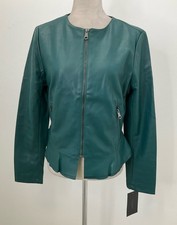 Jaqueta Marc New York verde floresta couro sintético com zíper gola redonda M comprar usado  Enviando para Brazil