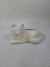 Usado, Plantador de gatos persas cerâmica branca vintage marfim cerâmica art déco 10 polegadas comprar usado  Enviando para Brazil