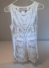 Regata branca Laundry by Shelly Siegel Summer Beach Boho bordado sotaque comprar usado  Enviando para Brazil