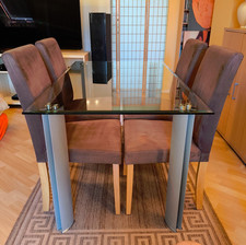 Glastisch stühle velour gebraucht kaufen  Berlin