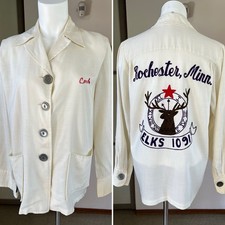 Jaqueta feminina estilo rayon 49 bordada ponto corrente década de 1950 vintage M comprar usado  Enviando para Brazil