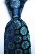 Usado, Nova Gravata Masculina Clássica Geométrica Azul Verde Branco Tecido JACQUARD Seda comprar usado  Enviando para Brazil