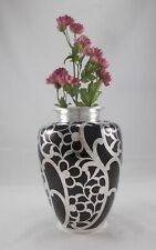 Vaso de flores grande raro feito de porcelana com revestimento de prata 1000/1000 comprar usado  Enviando para Brazil