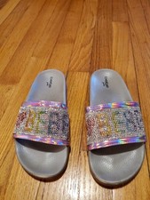  Sandália de praia Bebe Felka strass slip on piscina slides 6 comprar usado  Enviando para Brazil