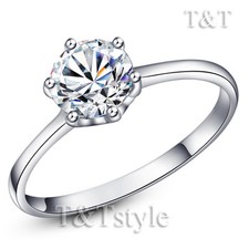 Anel de casamento de noivado solitário T&T ouro branco 18K GP 1CT tamanho 8 (RF29) comprar usado Anel de casamento de noivado solitário T&T ouro branco 18K GP 1CT tamanho 8 (RF29) comprar usado  Enviando para Brazil