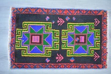 Tapete de porta vintage multicolorido feito à mão, 1,6x2,5 pés, tapete de porta interno antigo turco, usado comprar usado  Enviando para Brazil