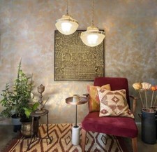 Usado, Rare lampe dôme américaine déco intérieure - luminaire en verre taillé laiton... comprar usado  Enviando para Brazil