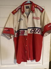Camisa NASCAR Cafe Button Nextel Cup Garage Pit Crew Stop Vintage Masculina Média comprar usado  Enviando para Brazil