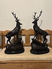 Pair bronze stags for sale  SOUTHSEA