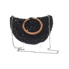 Zara Woman, torba na ramię, damska, bawełna/len, czarna, 25, 6, 15 cm #csm, używany na sprzedaż  PL