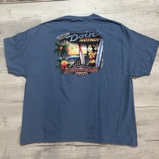 Camisa Disney Cruise Lines masculina 3XL Castaway Key Bahamas azul camisa Disney comprar usado  Enviando para Brazil