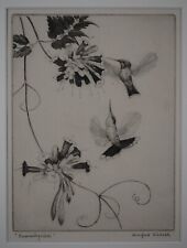Hummingbirds. original etching for sale  LEYBURN
