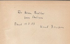 Karl jaspers signed d'occasion  Expédié en Belgium