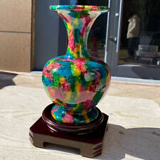 Florero de jade colorido natural de 5,73 lb colección decoración piedra de tratamiento segunda mano  Embacar hacia Mexico
