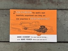 Folheto de vendas vintage 1959 Ford Engine Lineup concessionária 292 V8 332 352 430, usado comprar usado  Enviando para Brazil