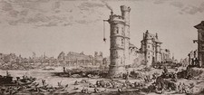 Gran Grabado Firmada" Torre De Nesle Y Vista Del Pont Neuf París" Jacques Callot comprar usado  Enviando para Brazil