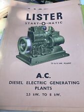 Lister diesel generating for sale  HITCHIN
