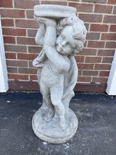 Fonte de água ou estátua de jardim vintage de cimento querubim menino 28,5” de altura ótima comprar usado  Enviando para Brazil