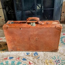 Vintage leather suitcase for sale  TODMORDEN